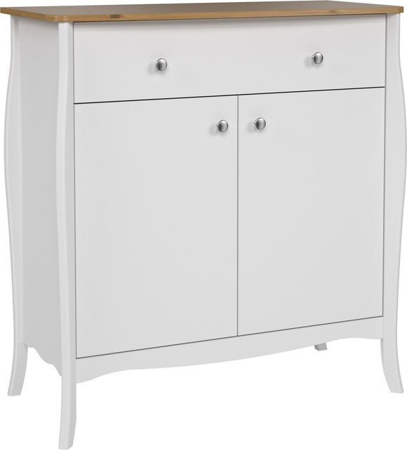 Baroque Sideboard 2 Doors + 1 Drawer, Pure White Iced Coffee Lacquer