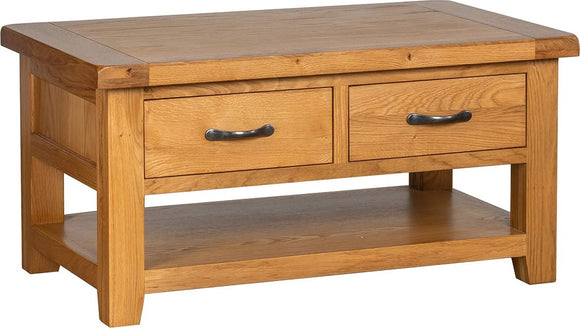 Somerford Oak Coffee Table With 2 Drawers