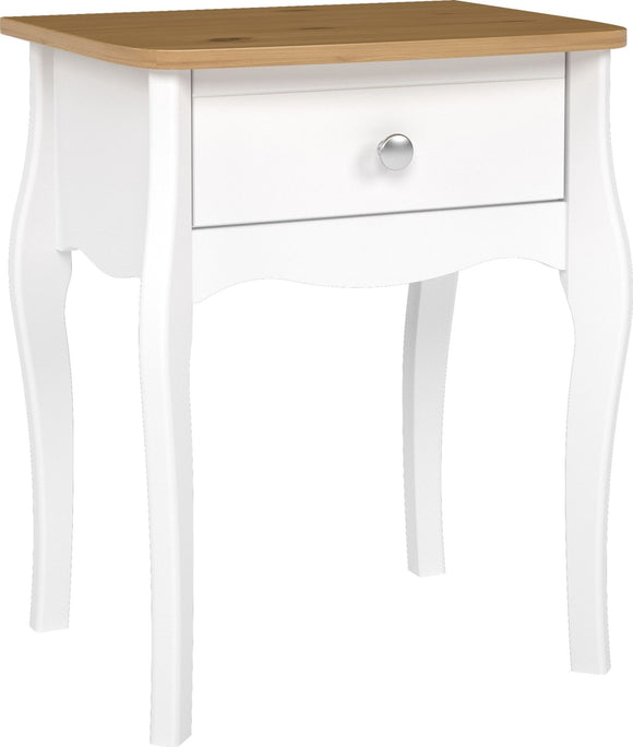 Baroque Nightstand Pure White Iced Coffee Lacquer