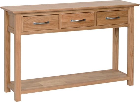 Moderna Oak 3 Drawer Console Table