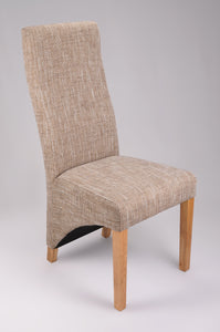 Linen Fabric Dining Chair Waveback