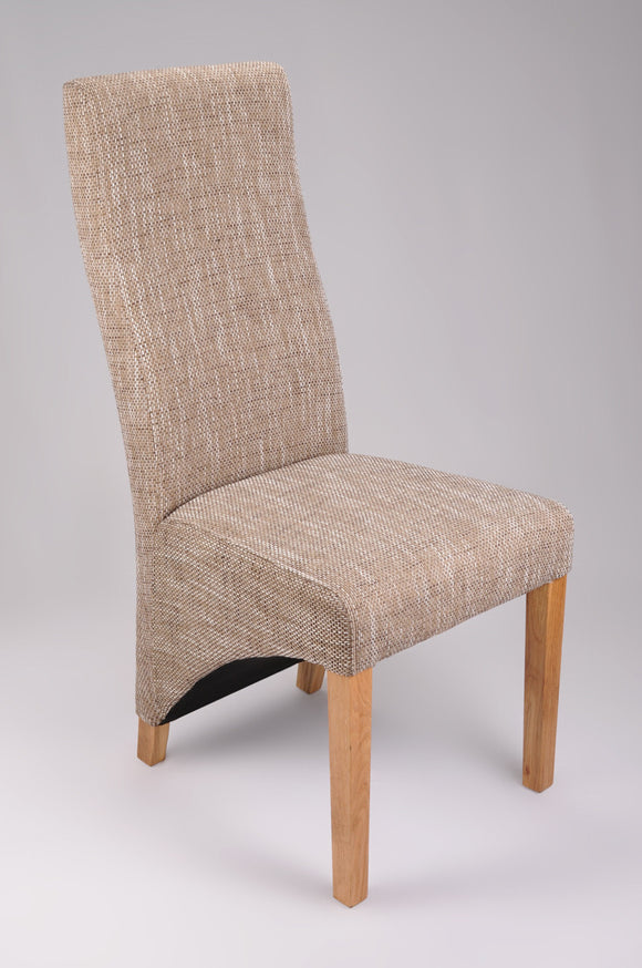 Linen Fabric Dining Chair Waveback
