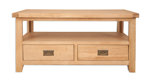 Canberra Oak 2 Drawer Coffee Table - Natural Finish