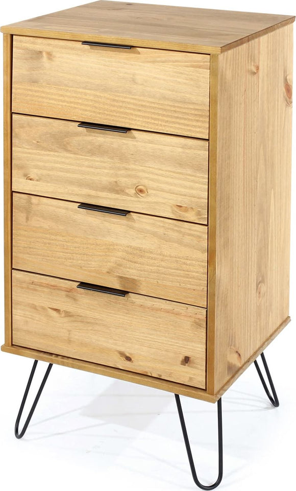 Augusta Pine 4 drawer narrow chest of drawers
