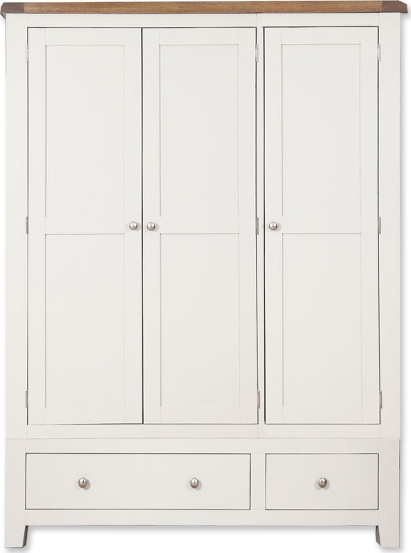Canberra Painted Triple Wardrobe - White