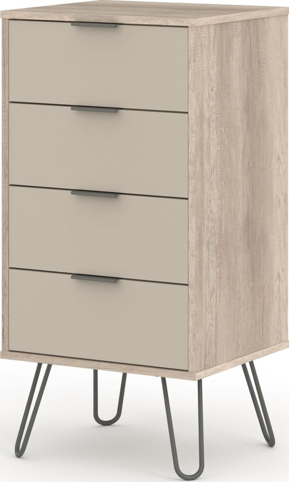 Augusta Driftwood 4 drawer narrow chest of drawers