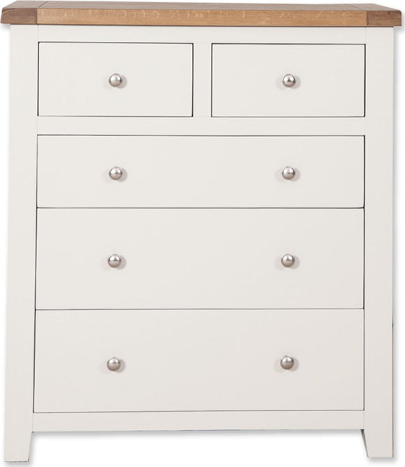 Canberra Painted 2 over 3 Chest of Drawers - White