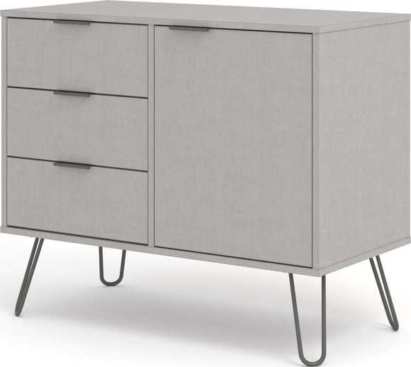 Augusta Grey small sideboard with 1 doors, 3 drawers