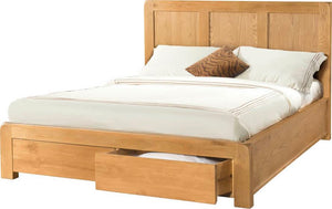 Avebury Oak 4'6" Bed With 2 Storage Drawers