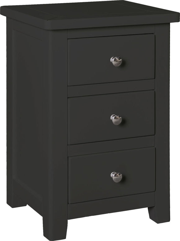 Henley 3 Drawer Bedside Cabinet-Charcoal