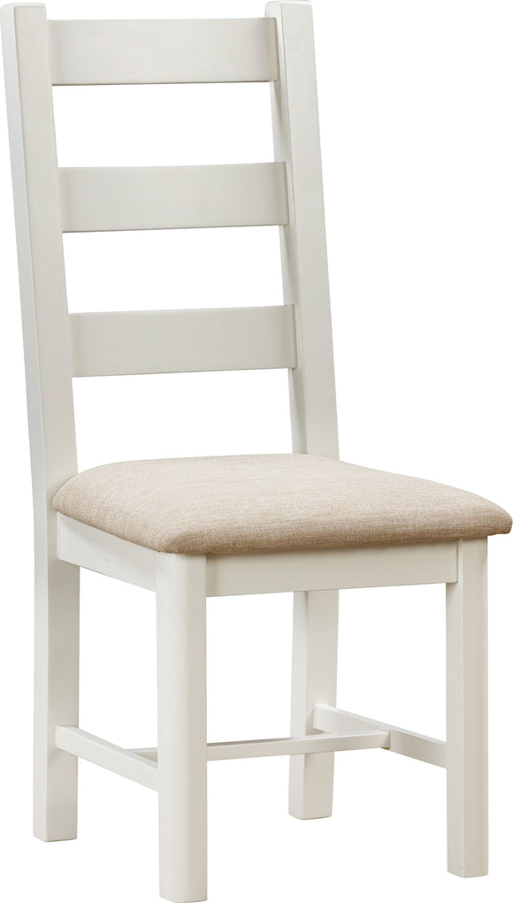 Foxington Painted Ladder Back Chair With Fabric Seat