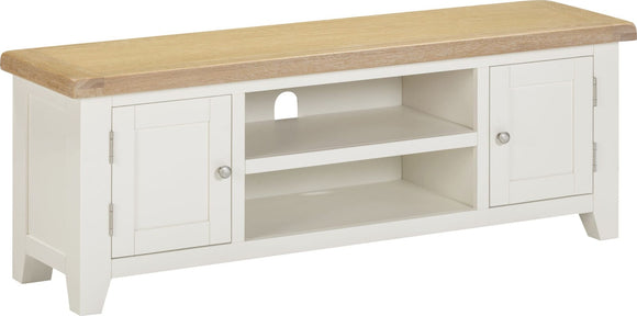 Windsford Straight TV Unit - Ivory/Oak