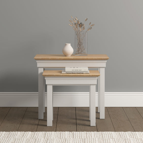Chateau Nest of 2 Tables - Ivory/Oak