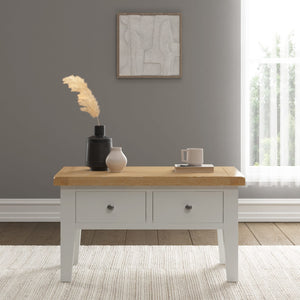 Windsford 2 Drawer Coffee Table - Ivory/Oak