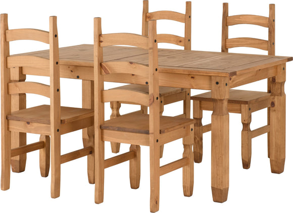 Corona Mexican Pine Extending Dining Set (4 Chairs)