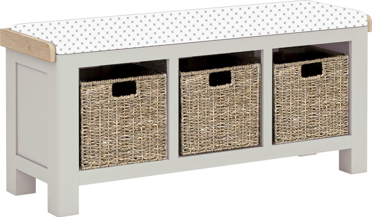 Normandy Grey Painted Storage Bench No Cushion – Pine & Oak Warehouse