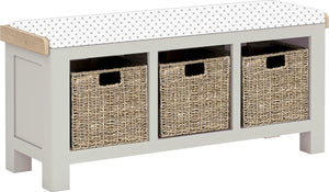 Salcombe Stone Grey Storage Bench No Cushion