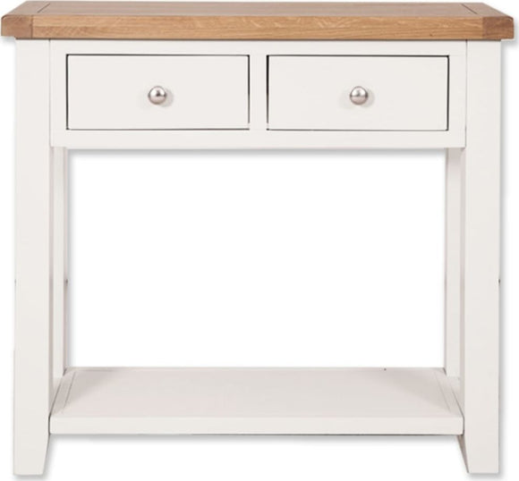Canberra White 2 Drawer Console Table
