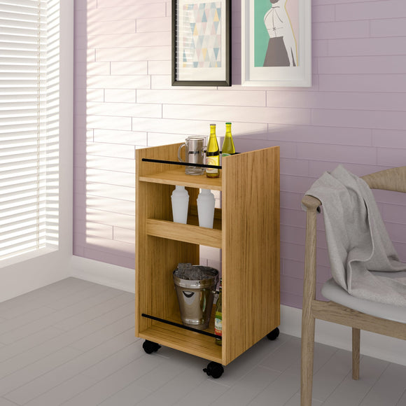 Napoli Serving Cart/Side Table - Oak