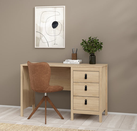 Barcelona Desk 3 Drawers in Jackson Hickory Oak