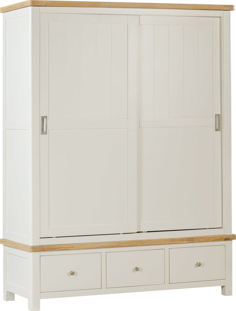 Foxington Painted Large Robe With 2 Sliding Doors & 2 Drws – Pine & Oak ...