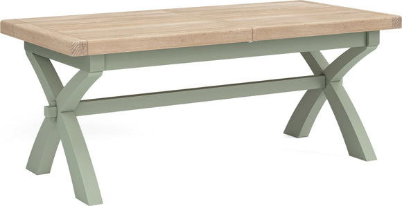 Salcombe Sage Cross Leg Ext Dining Table