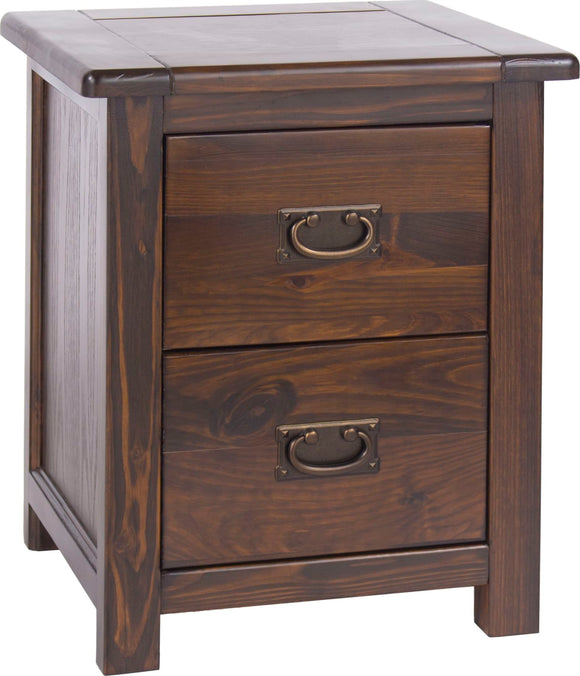 Brondby Pine 2 Drawer Bedside Cabinet