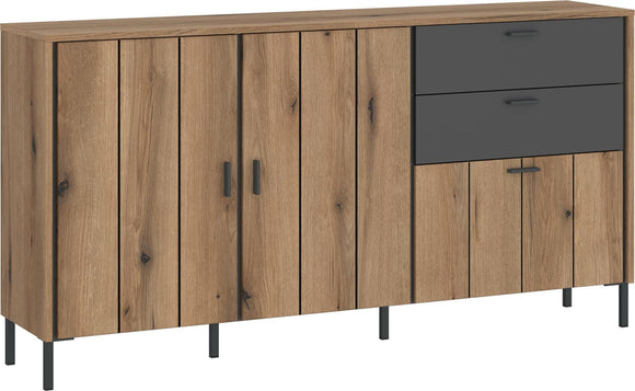 Ardel Sideboard 2 Door 1 Flap 2 Drawer in Oak/Grey