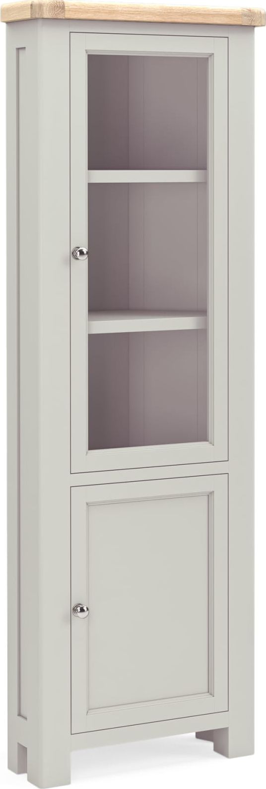 Salcombe Stone Grey Corner Display Cabinet