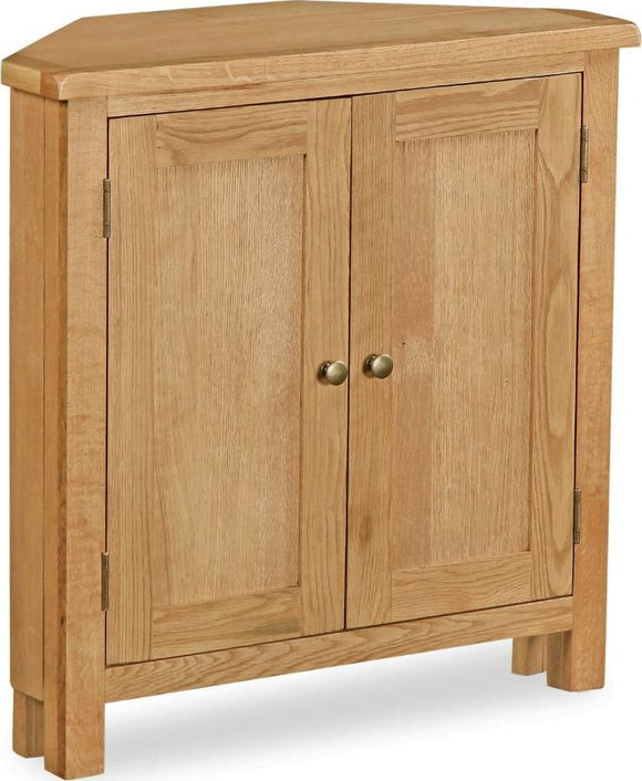 Manor Oak Lite Corner Cupboard