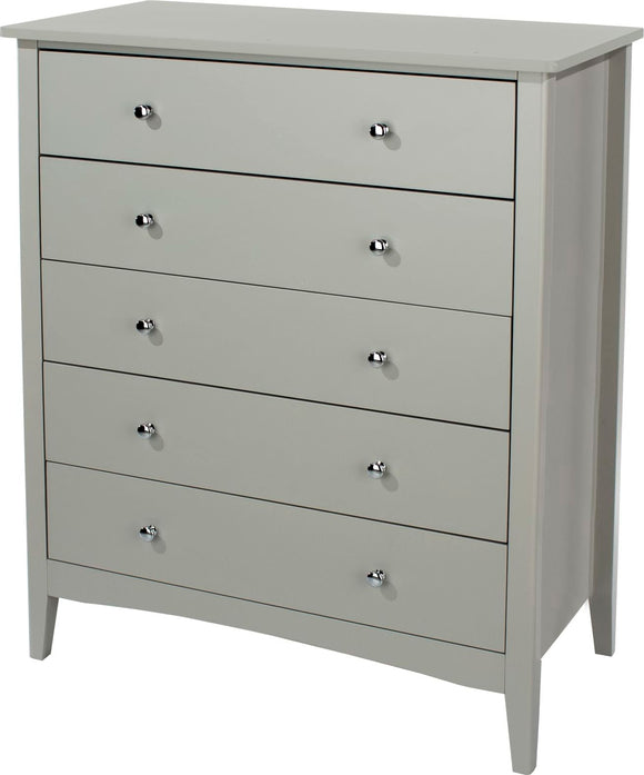 Como 5 drawer chest - Grey