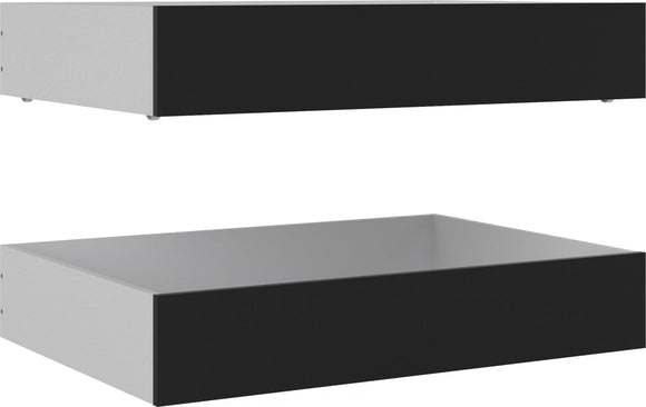 Naia Set of 2 Underbed Drawers (for Single or Double Beds) in Black Matt