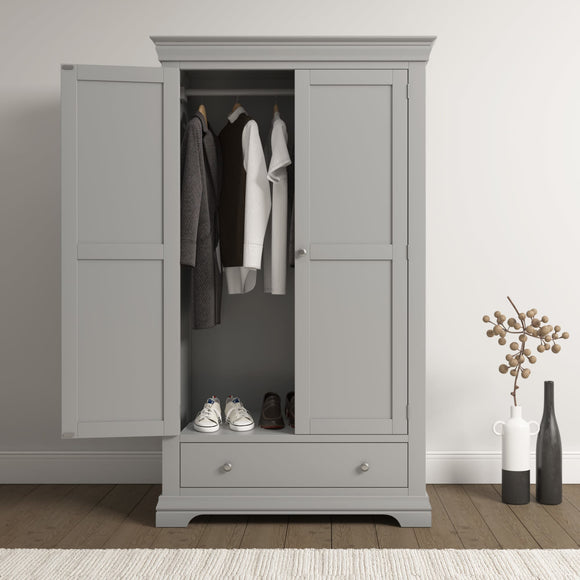 Chateau 2 Door Wardrobe - Pebble Grey
