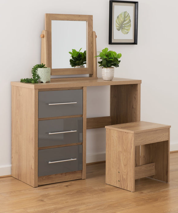 Cordoba 3 Drawer Dressing Table Set - Grey