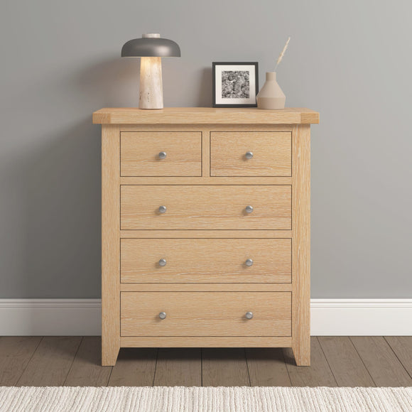 Windsford 3+2 Drawer Chest - Natural Oak