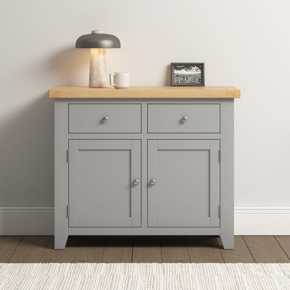 Windsford 2 Door 2 Drawer Sideboard - Pebble Grey/Oak