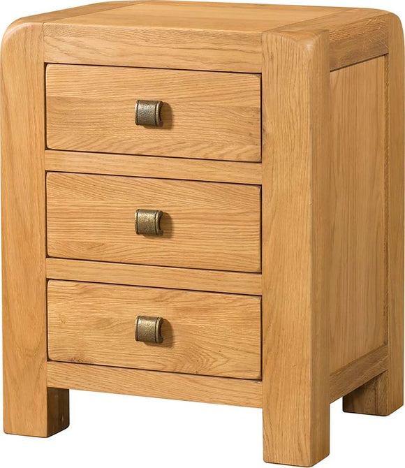 Avebury Oak 3 Drawer Bedside