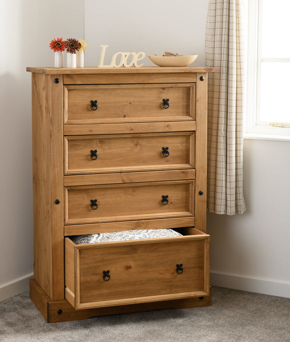 Corona Mexican Pine 4 Drawer Chest