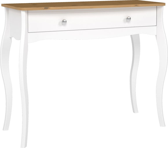 Baroque 1 Drawer Vanity Pure White Iced Coffee Lacquer