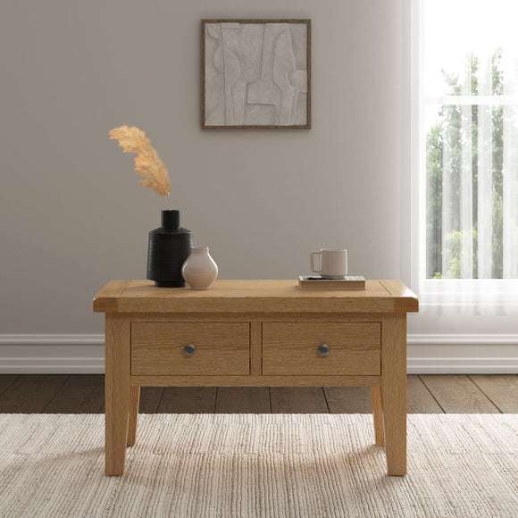 Windsford 2 Drawer Coffee Table - Natural Oak