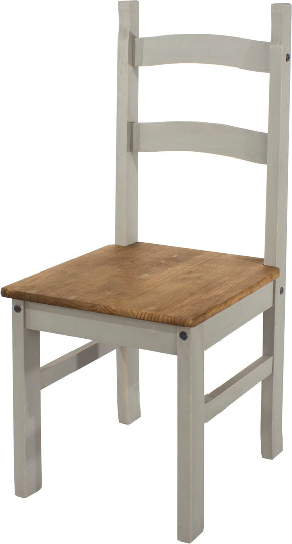 Corona Grey solid pine chairs (pair)