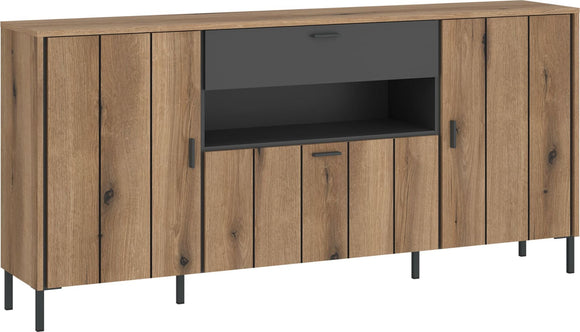 Ardel Sideboard 2 Door 1 Flap 1 Drawer in Oak/Grey