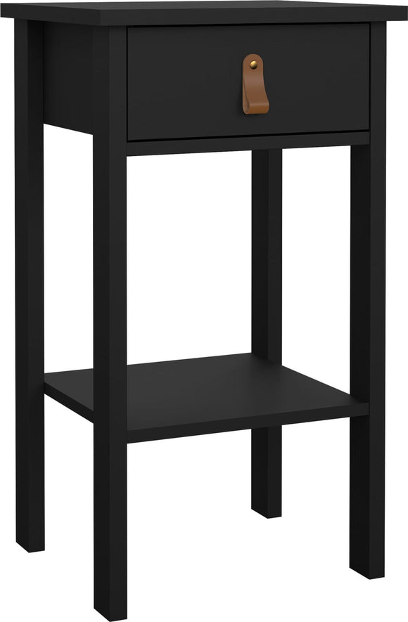 Barcelona Bedside Table with 1 Drawer in Matt Black