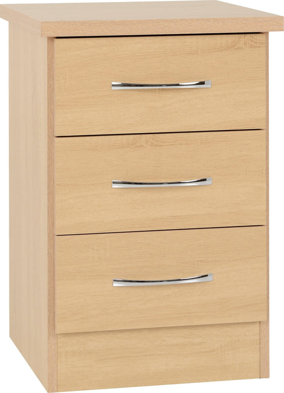 Utah 3 Drawer Bedside - Sonoma Oak Effect