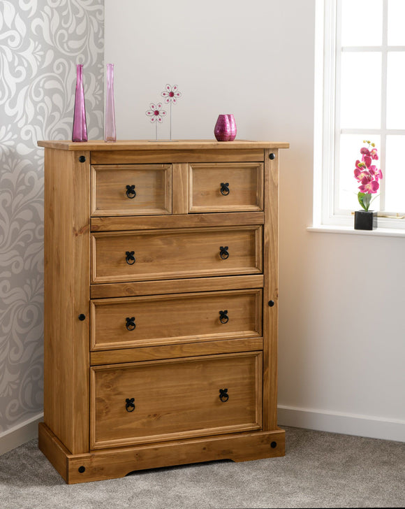 Corona Mexican Pine 3+2 Drawer Chest