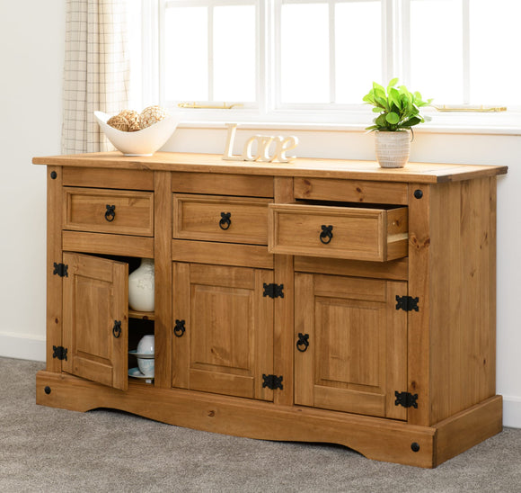 Corona Mexican Pine 3 Door 3 Drawer Sideboard