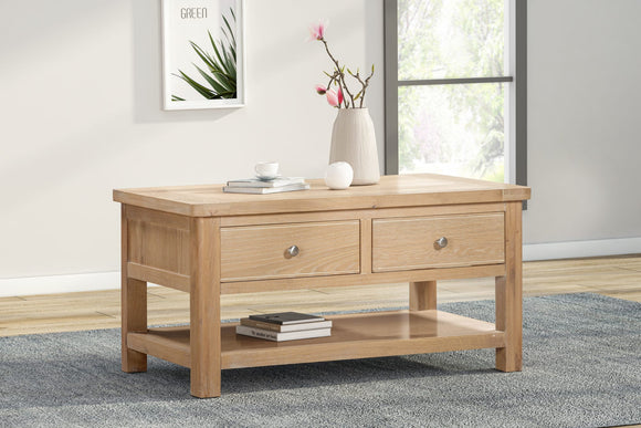 Foxington Oak Coffee Table with 2 Drawers