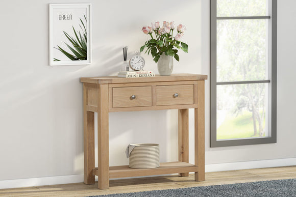 Foxington Oak Console With 2 Drawers