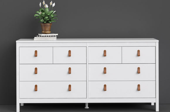 Barcelona Double Dresser 4+4 Drawers in White