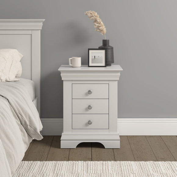 Chateau 3 Drawer Bedside - Ivory